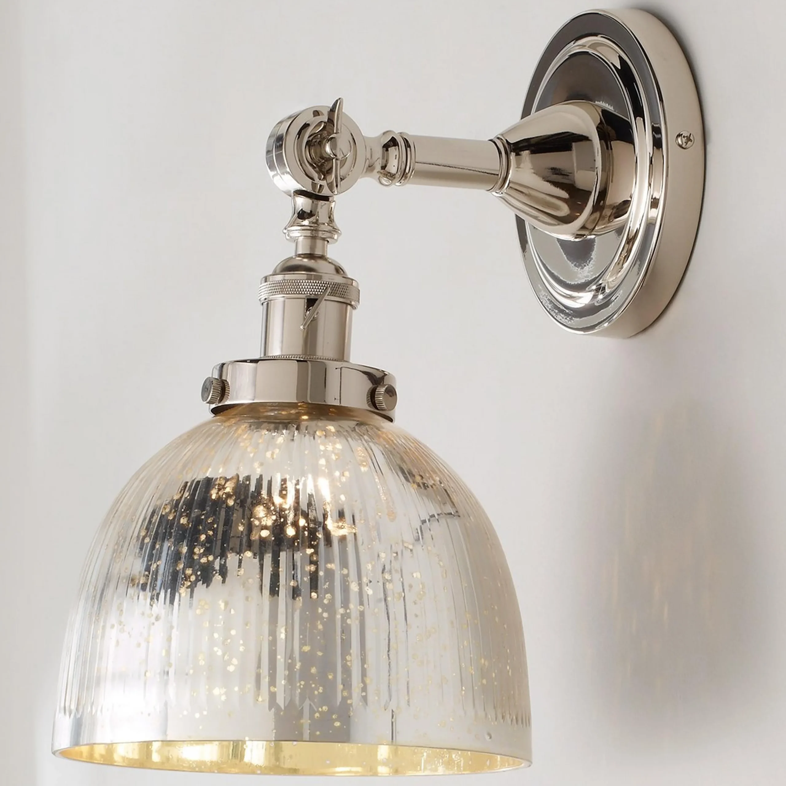 Mercury Glass Dome Single Swivel Swing Arm