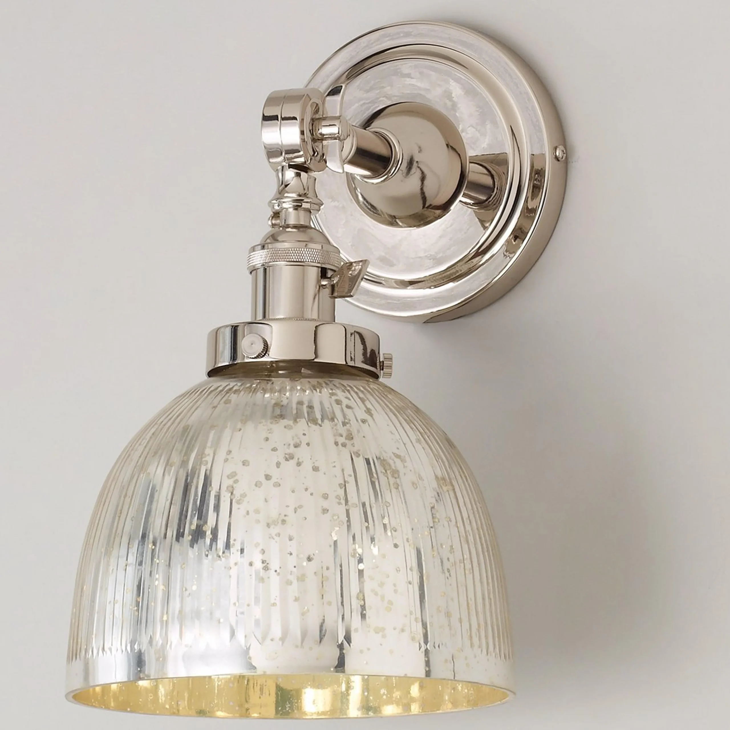 Mercury Glass Dome Single Swivel Swing Arm