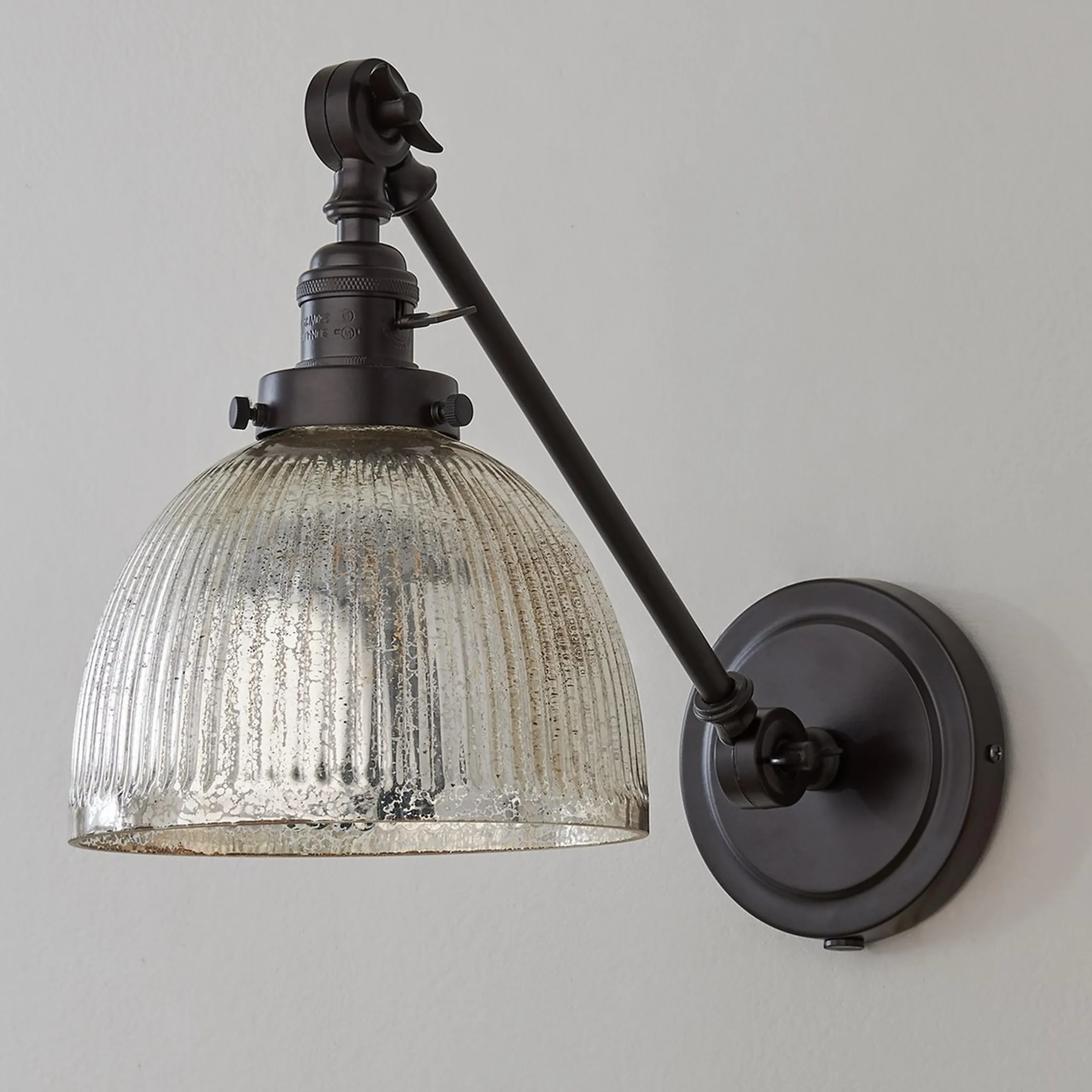 Mercury Glass Dome Swivel Swing Arm