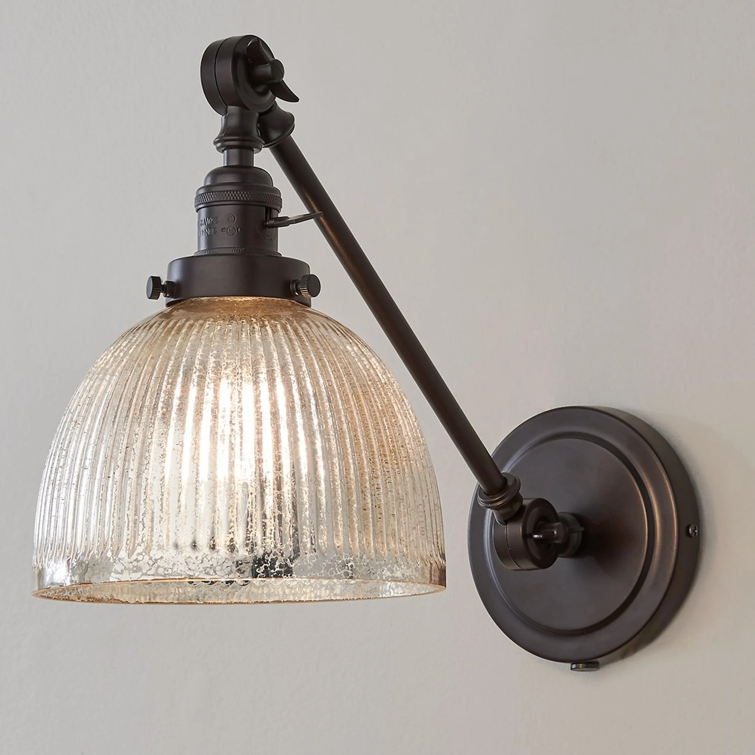 Mercury Glass Dome Swivel Swing Arm