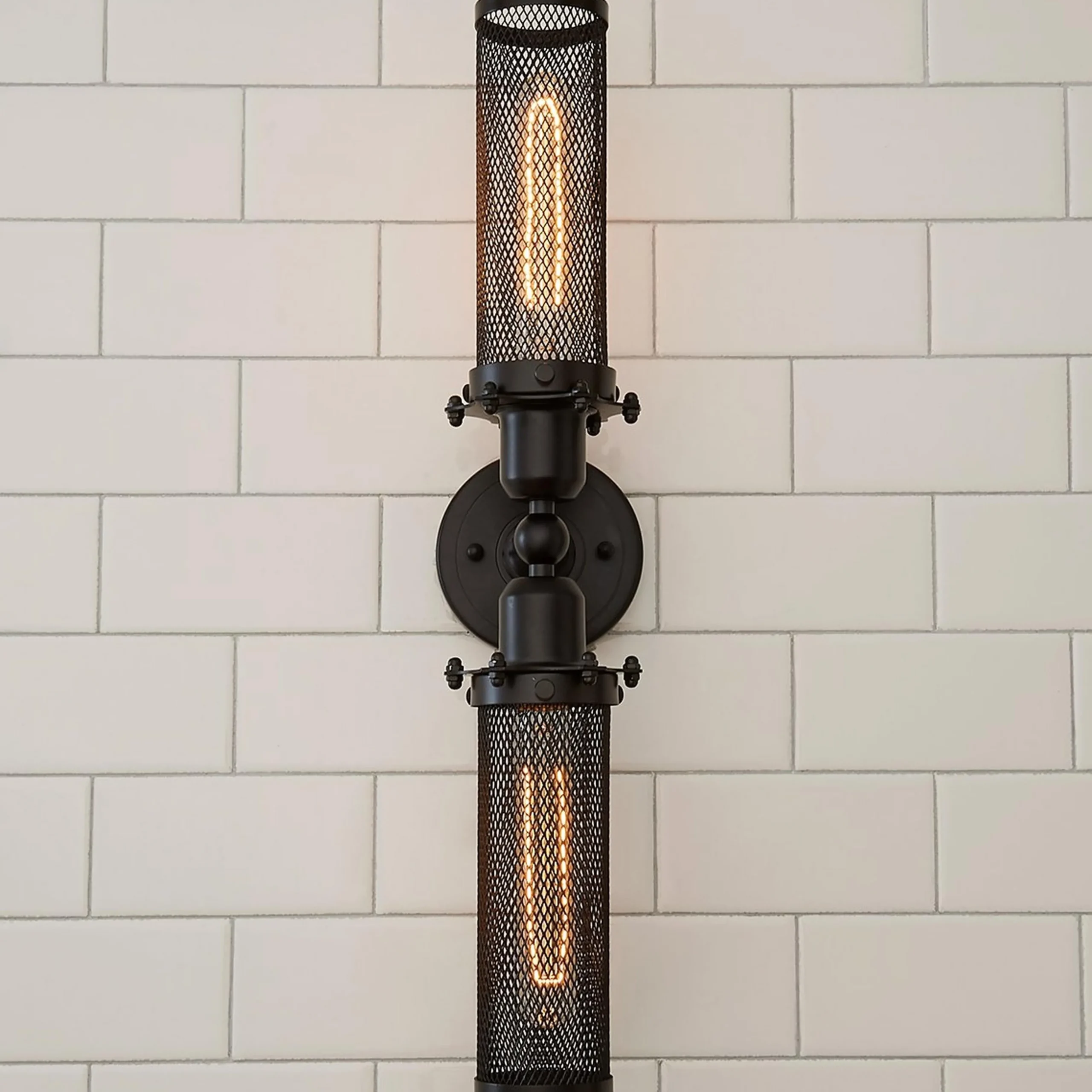 Mesh Double Cylinder Sconce
