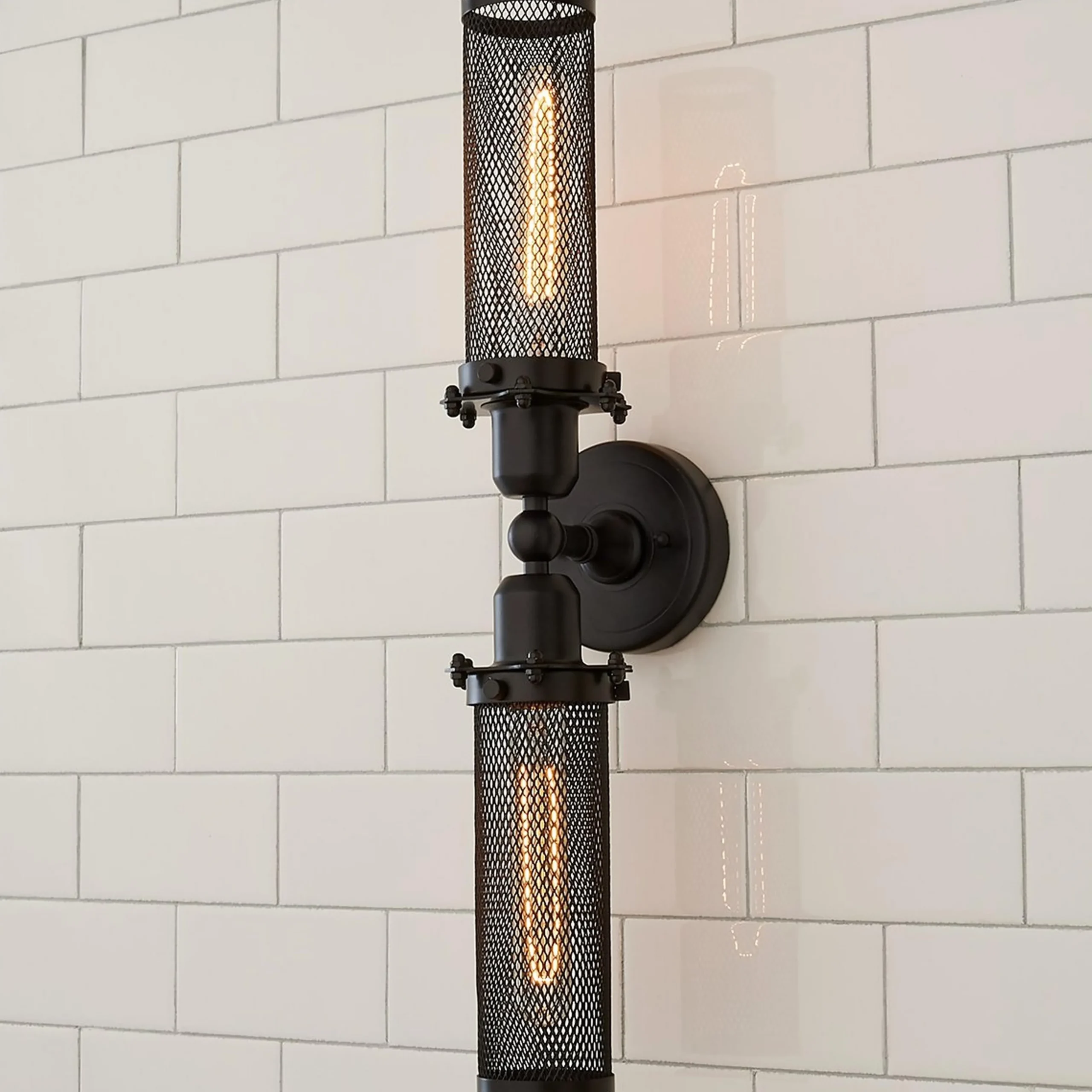Mesh Double Cylinder Sconce