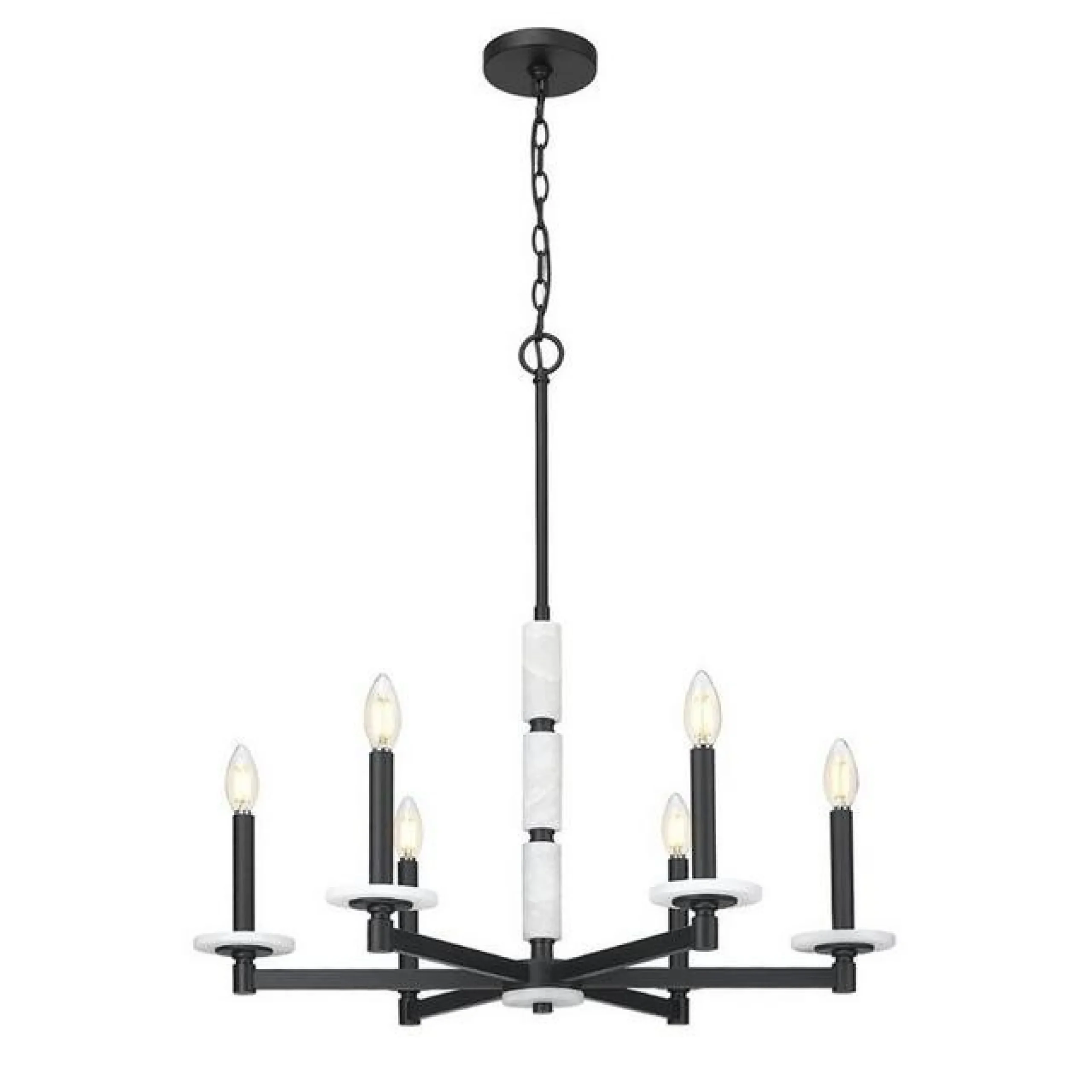 Mestra Alabaster Chandelier - 6 Light