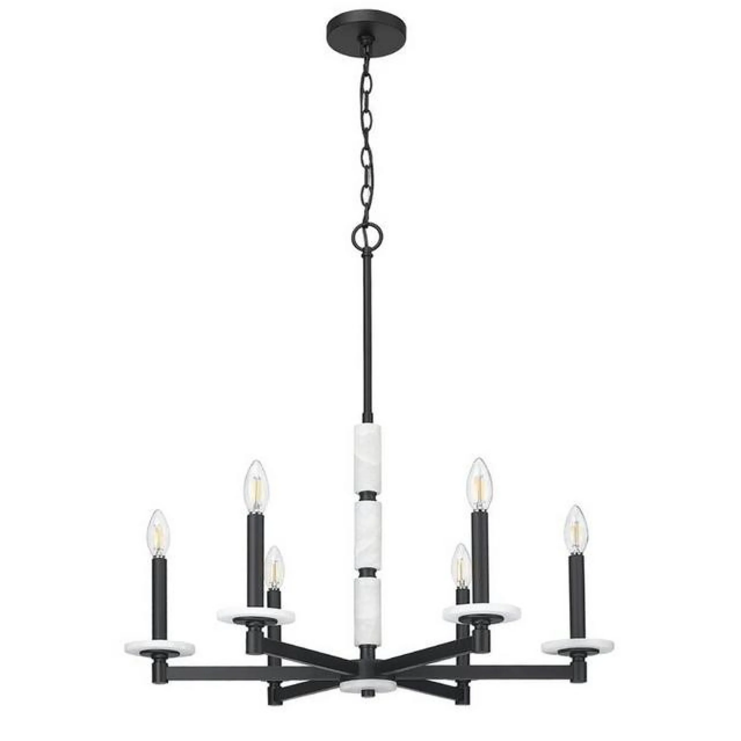 Mestra Alabaster Chandelier - 6 Light