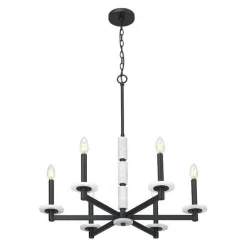 Mestra Alabaster Chandelier - 6 Light