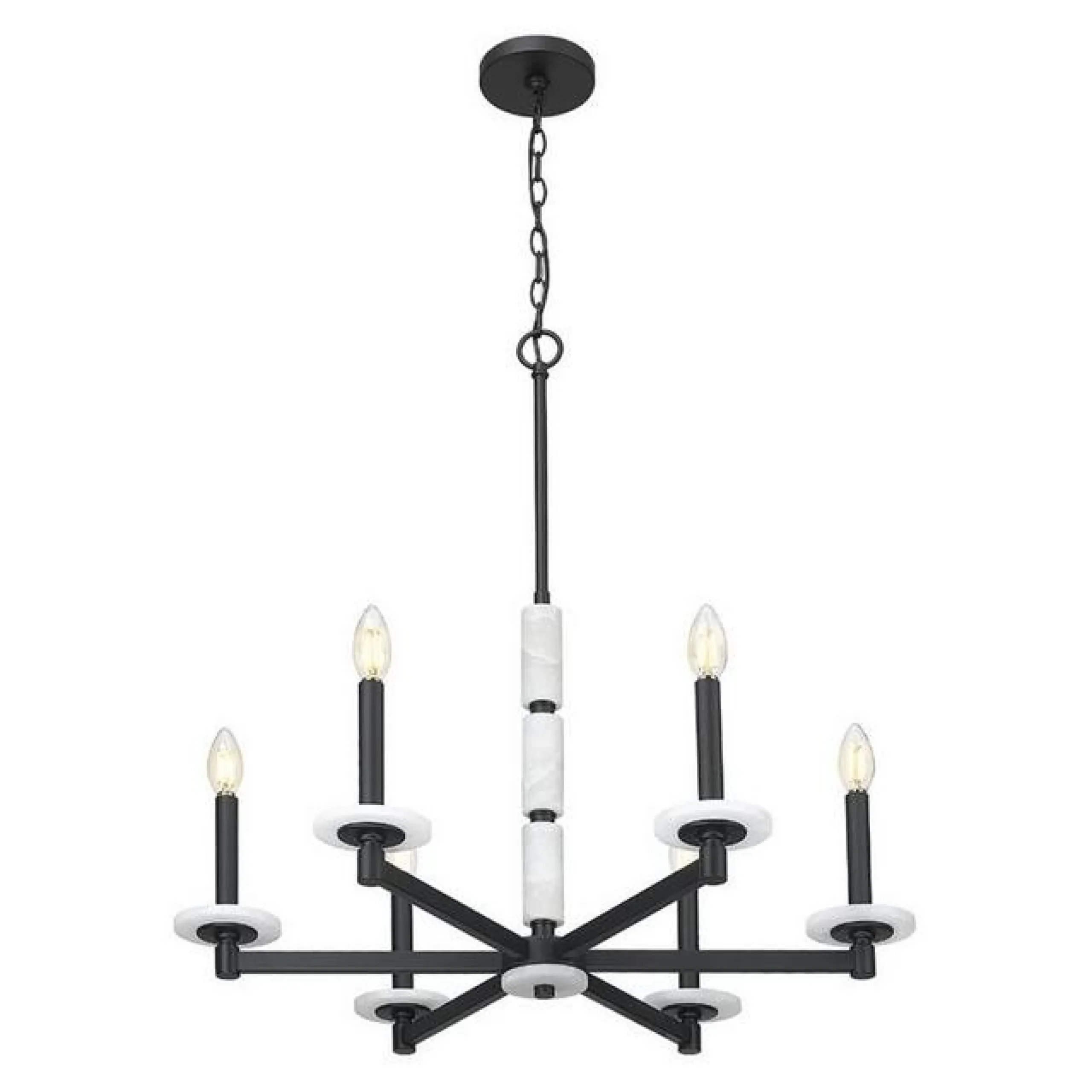 Mestra Alabaster Chandelier - 6 Light