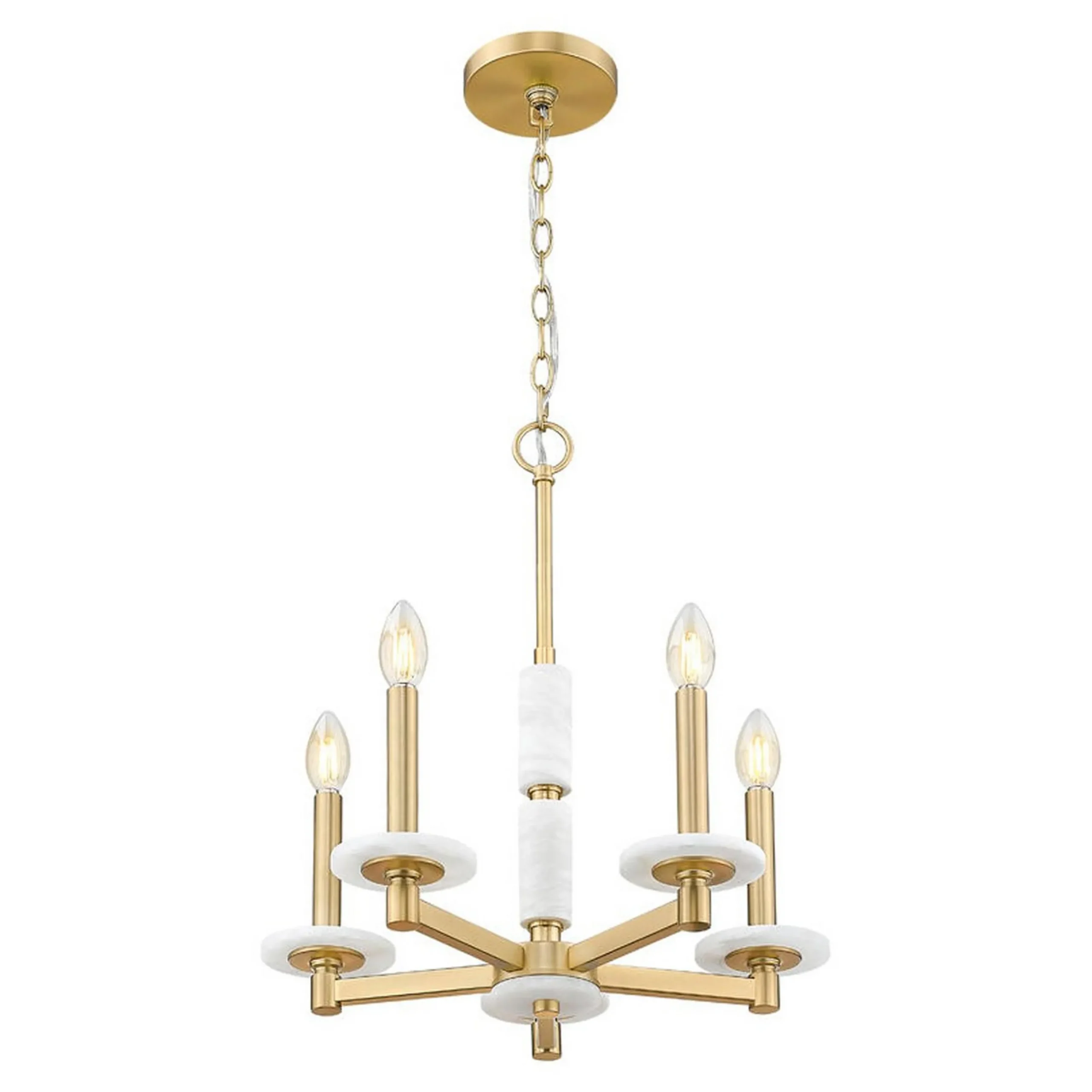 Mestra Alabaster Chandelier - 5 Light