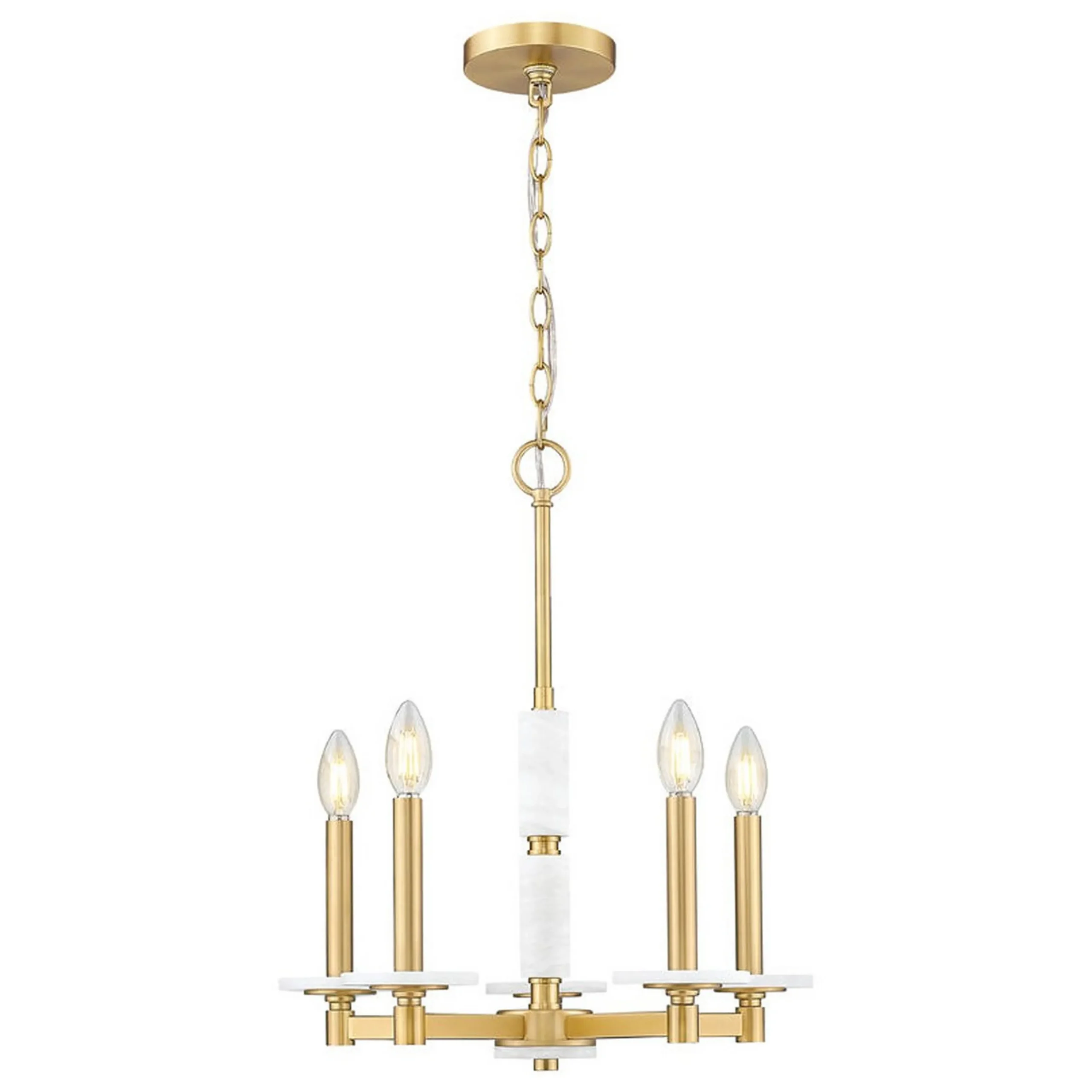 Mestra Alabaster Chandelier - 5 Light