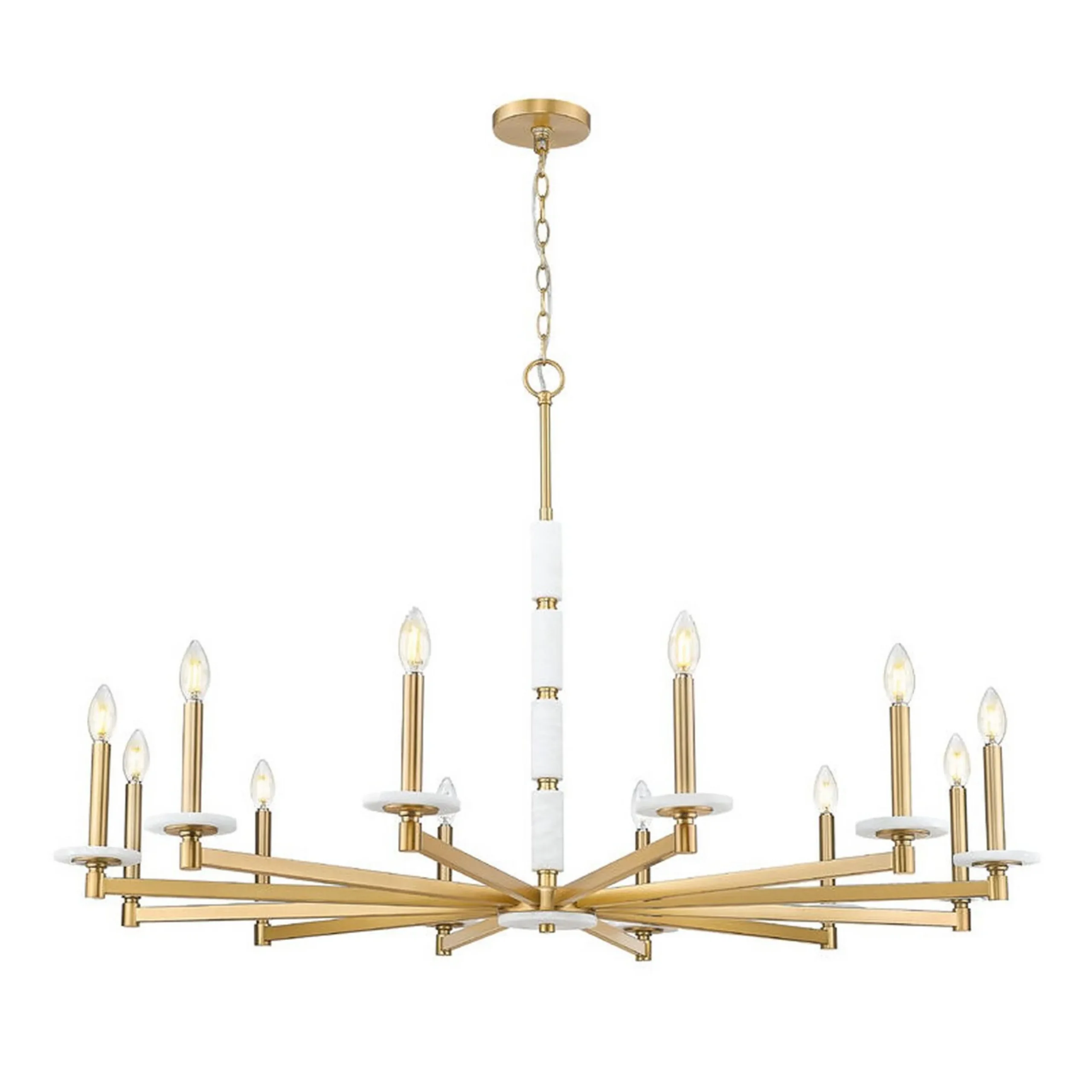 Mestra Alabaster Chandelier - 12 Light