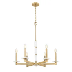 Mestra Alabaster Chandelier - 6 Light