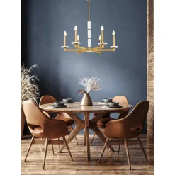 Mestra Alabaster Chandelier - 6 Light