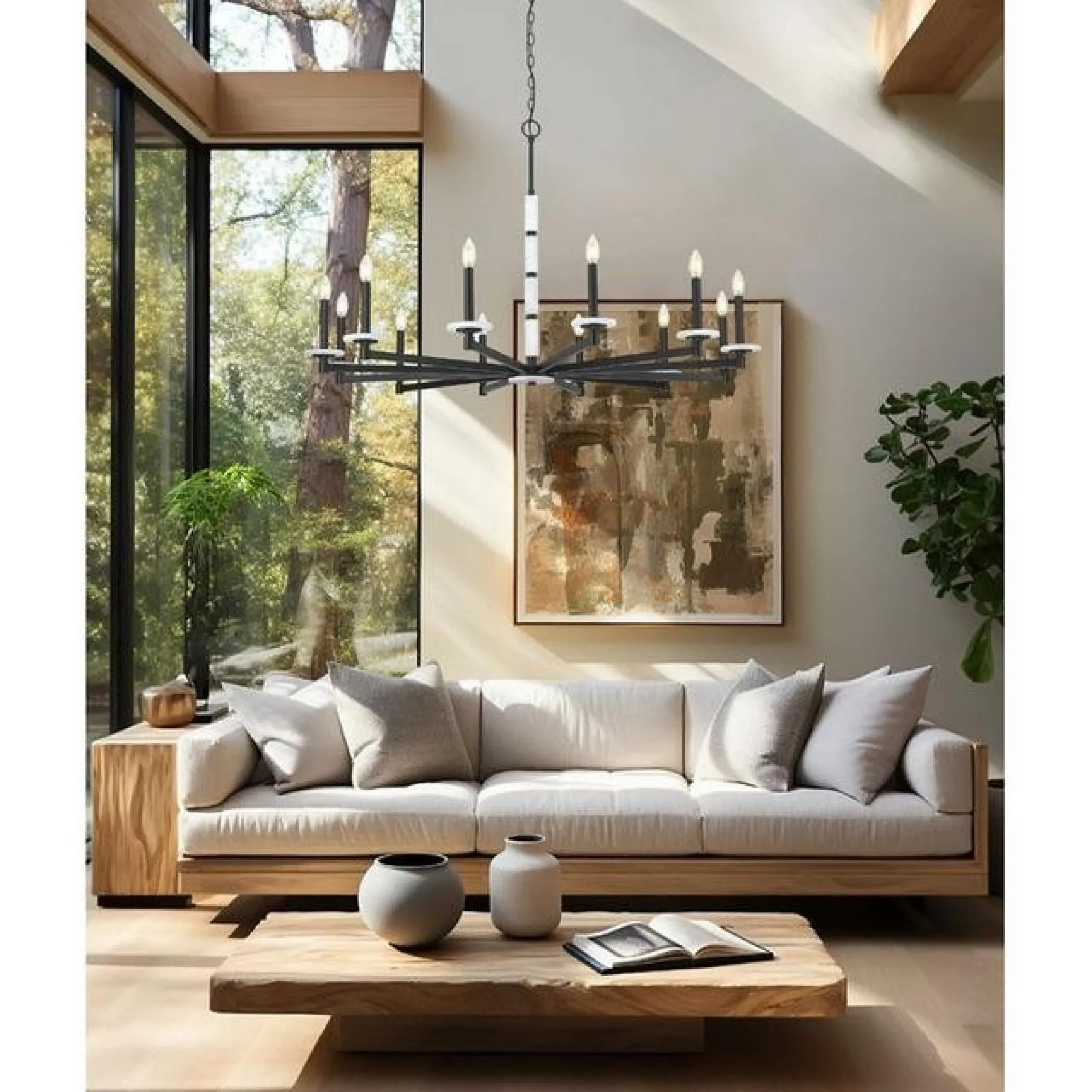 Mestra Alabaster Chandelier - 12 Light