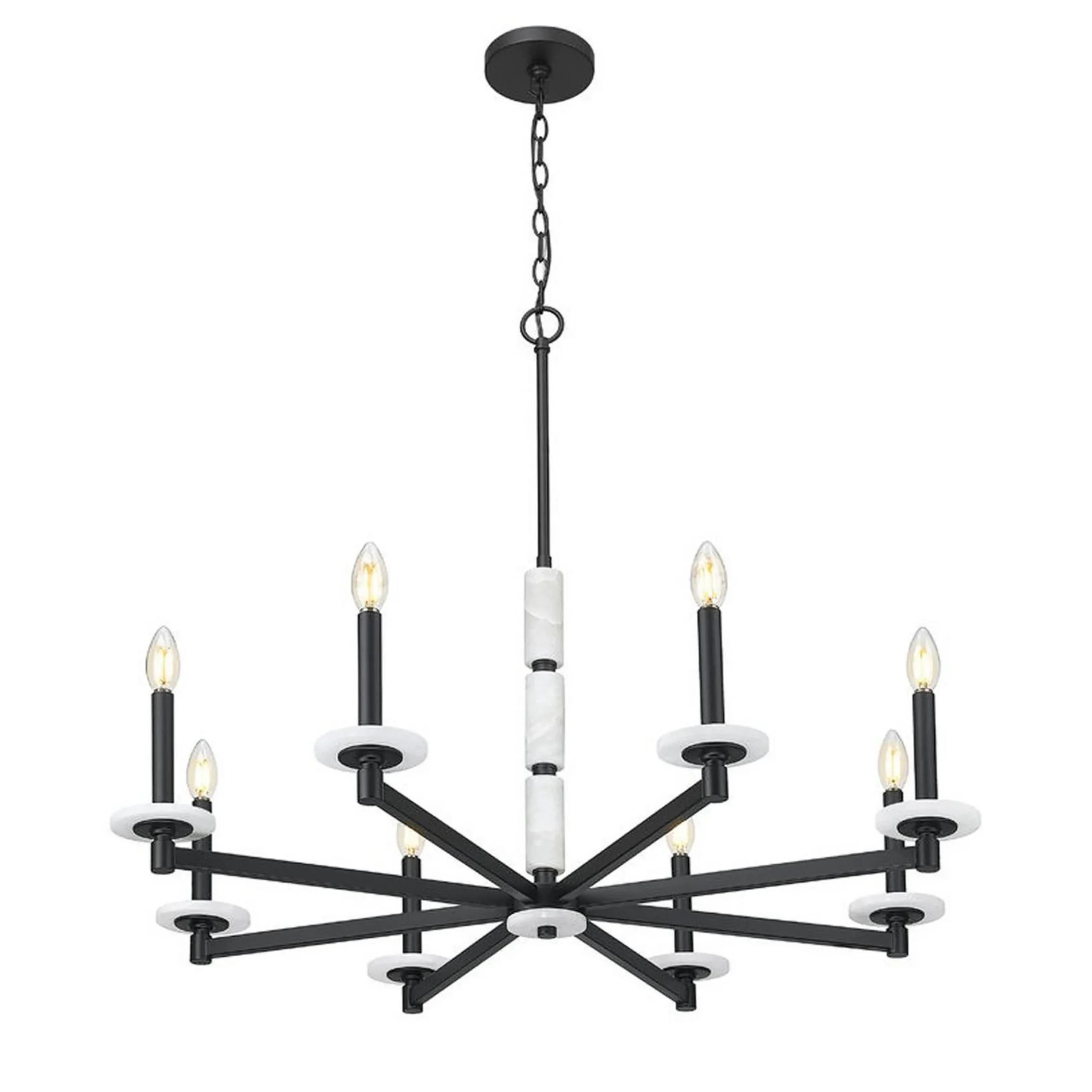 Mestra Alabaster Chandelier - 8 Light
