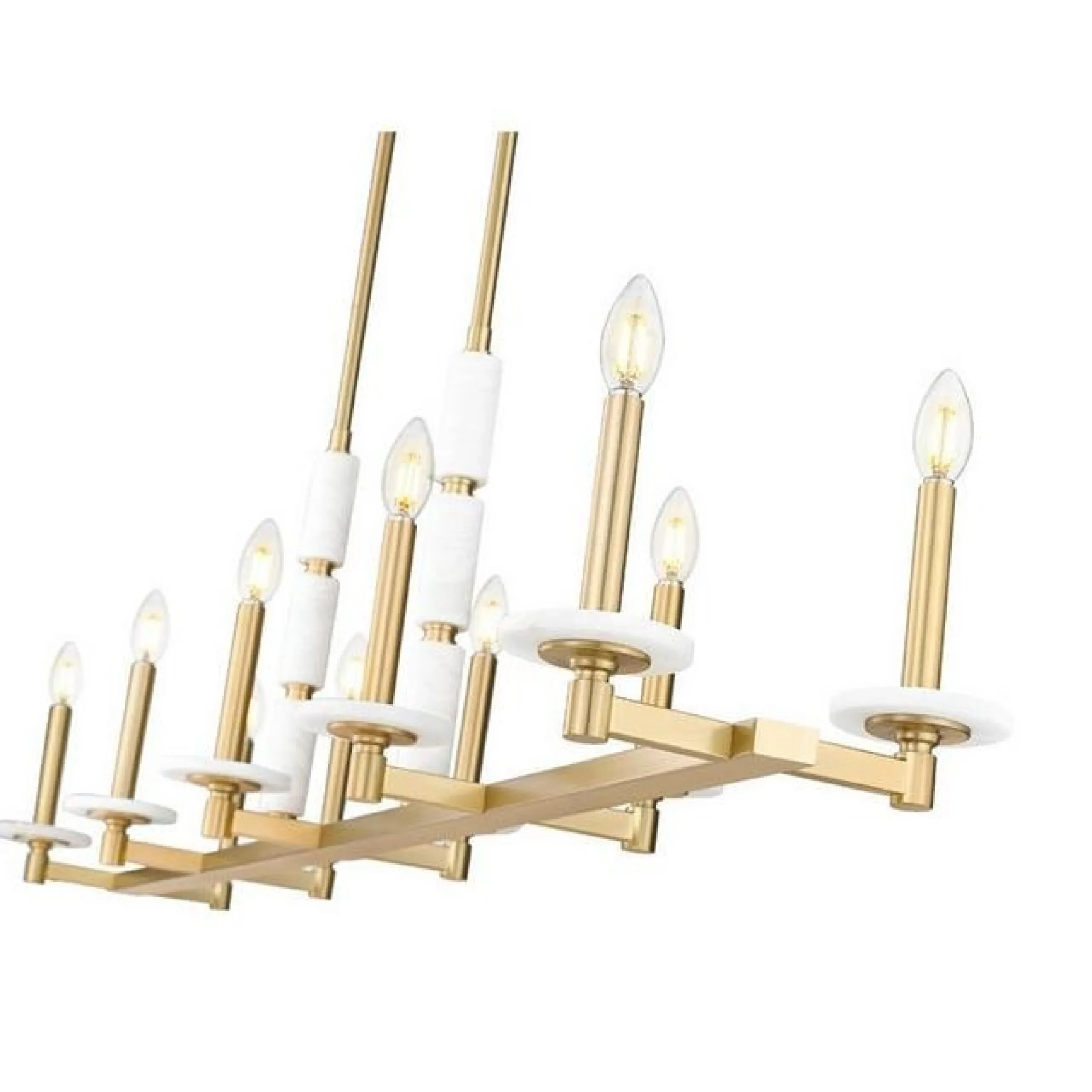 Mestra Alabaster Island Chandelier - 10 Light