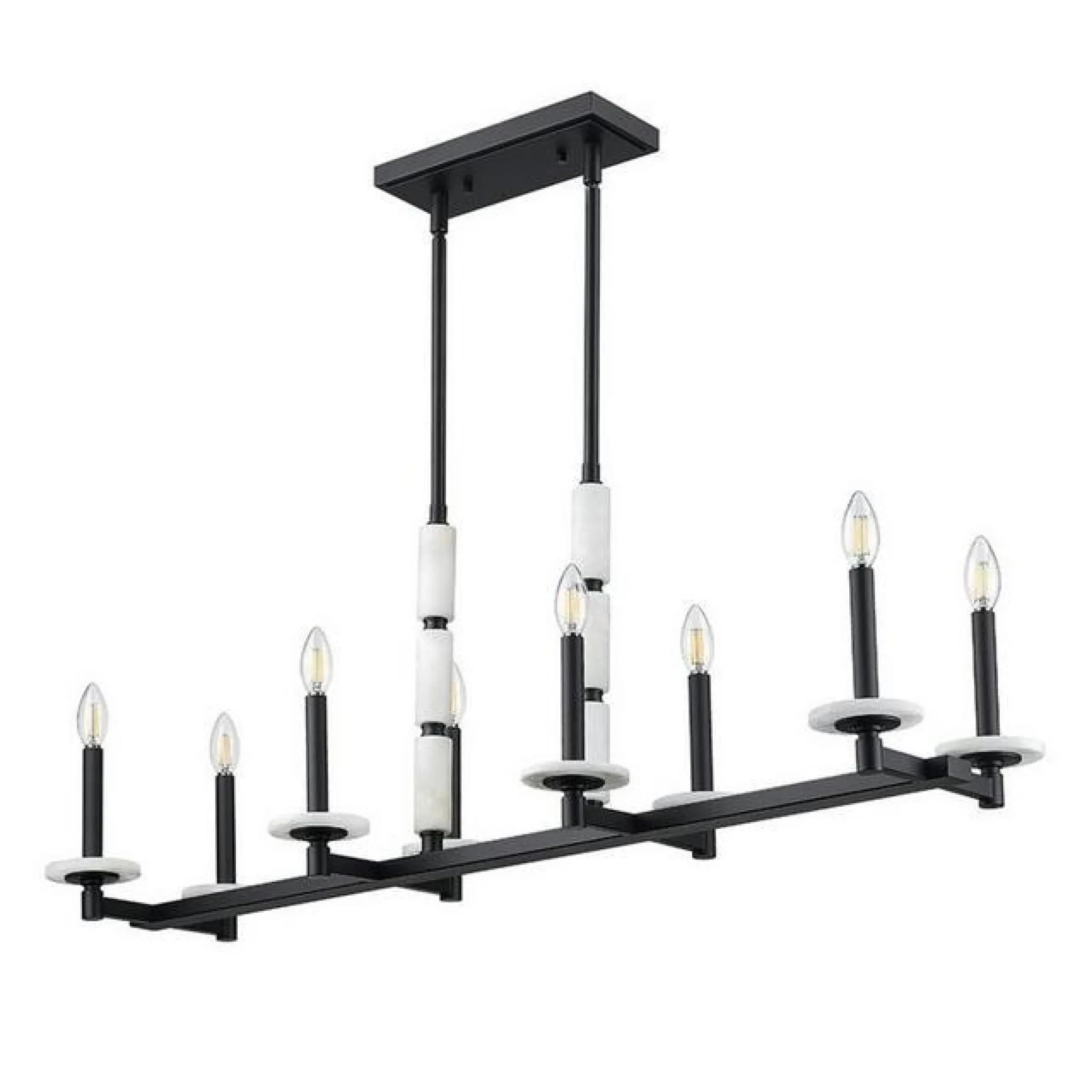 Mestra Alabaster Island Chandelier - 8 Light