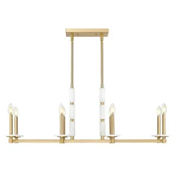 Mestra Alabaster Island Chandelier - 8 Light