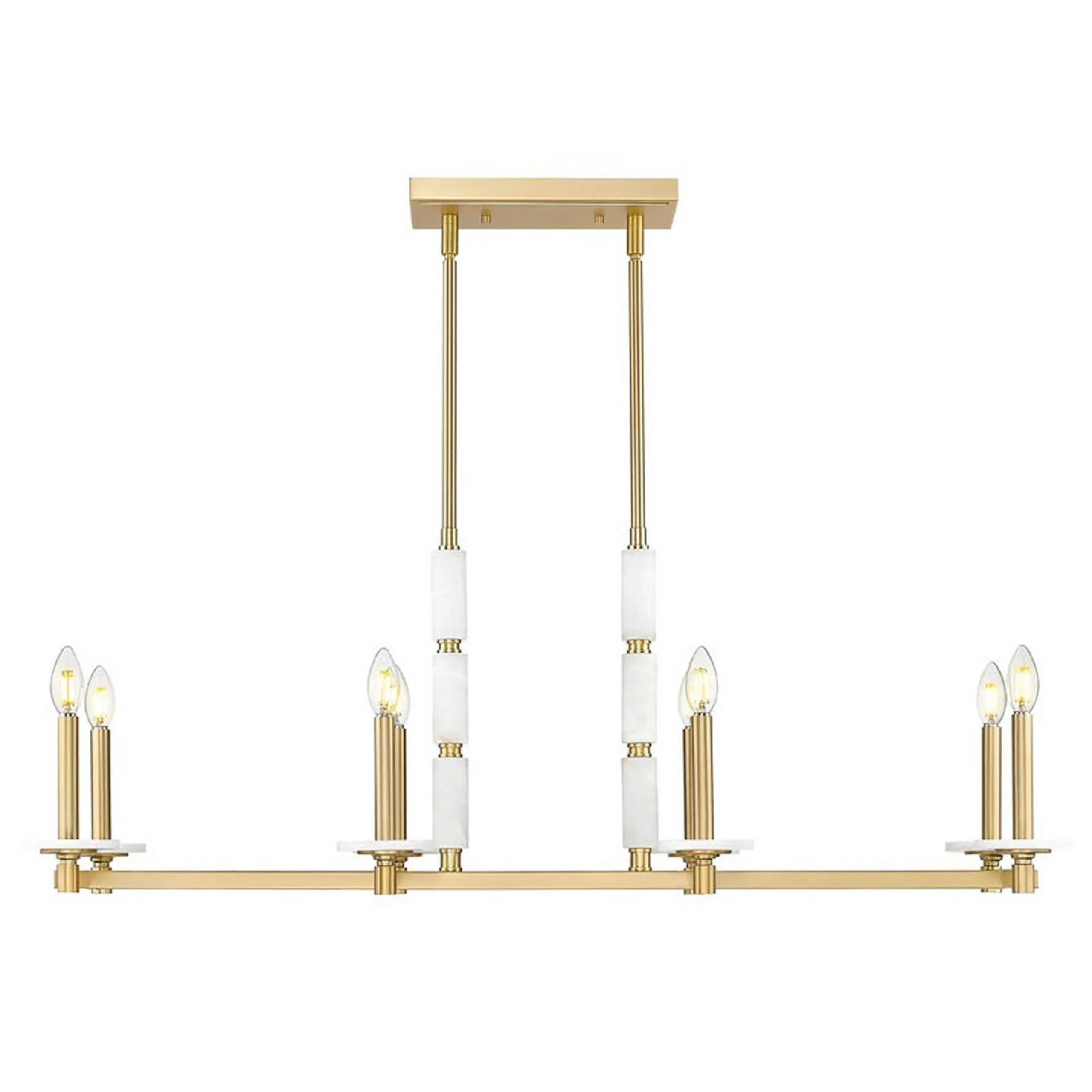 Mestra Alabaster Island Chandelier - 8 Light