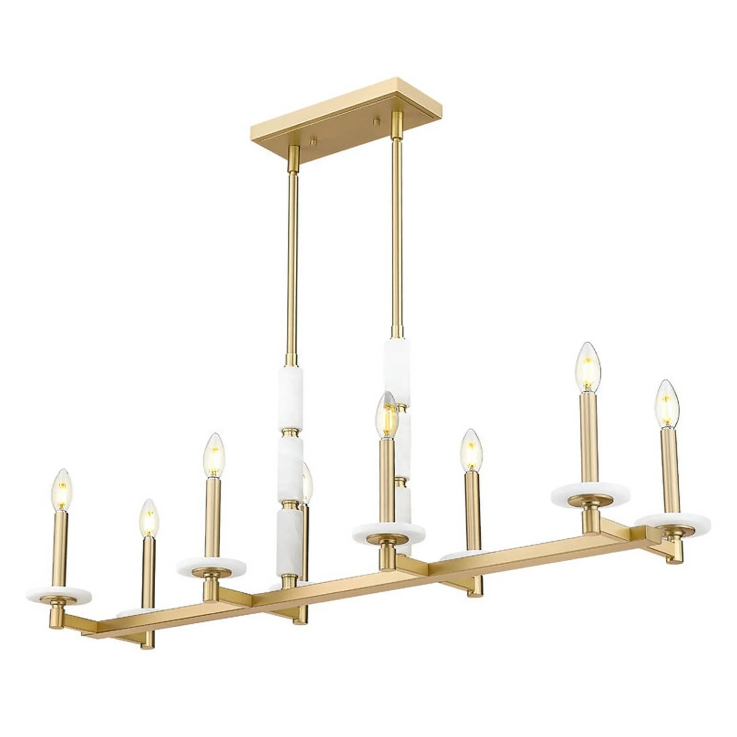 Mestra Alabaster Island Chandelier - 8 Light