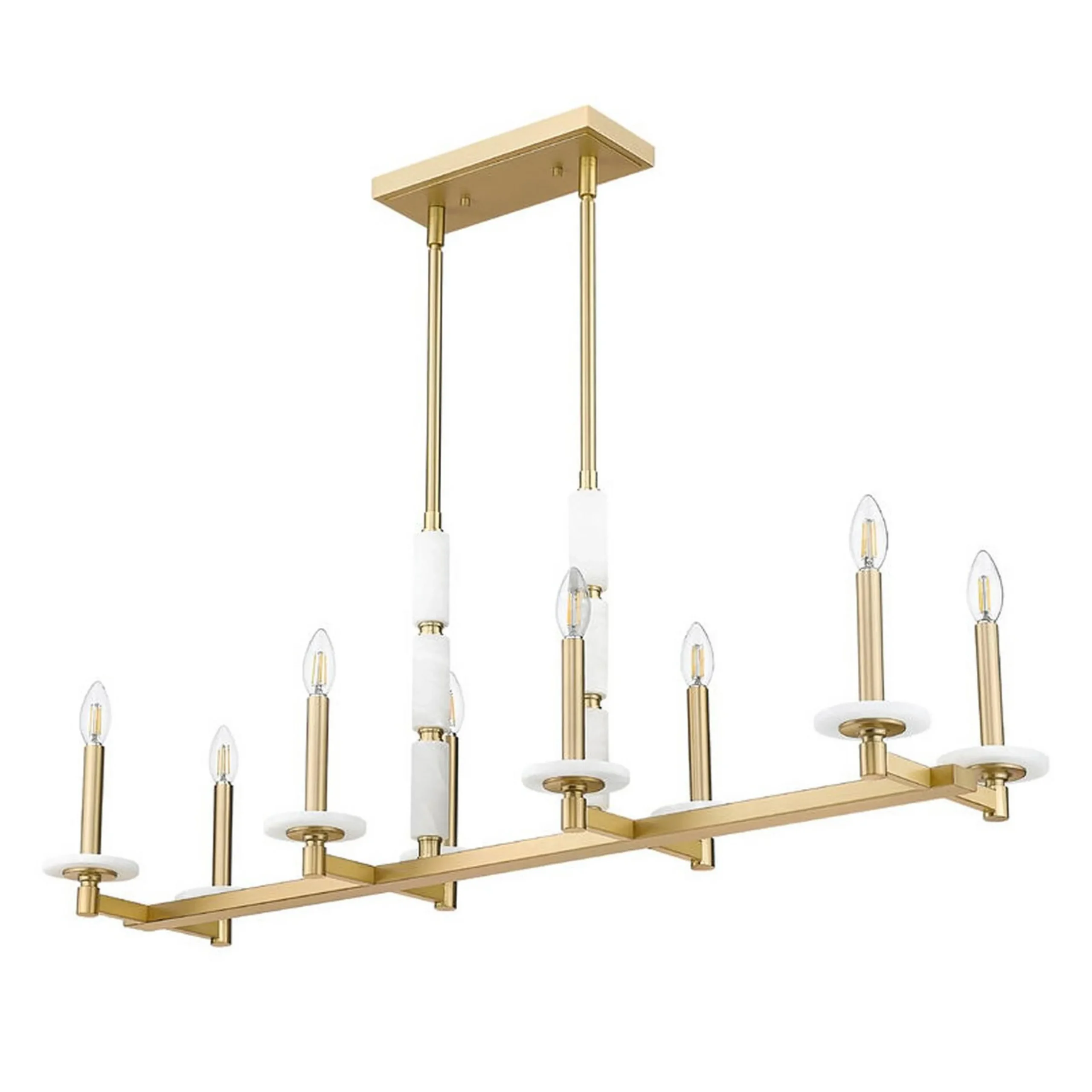 Mestra Alabaster Island Chandelier - 8 Light