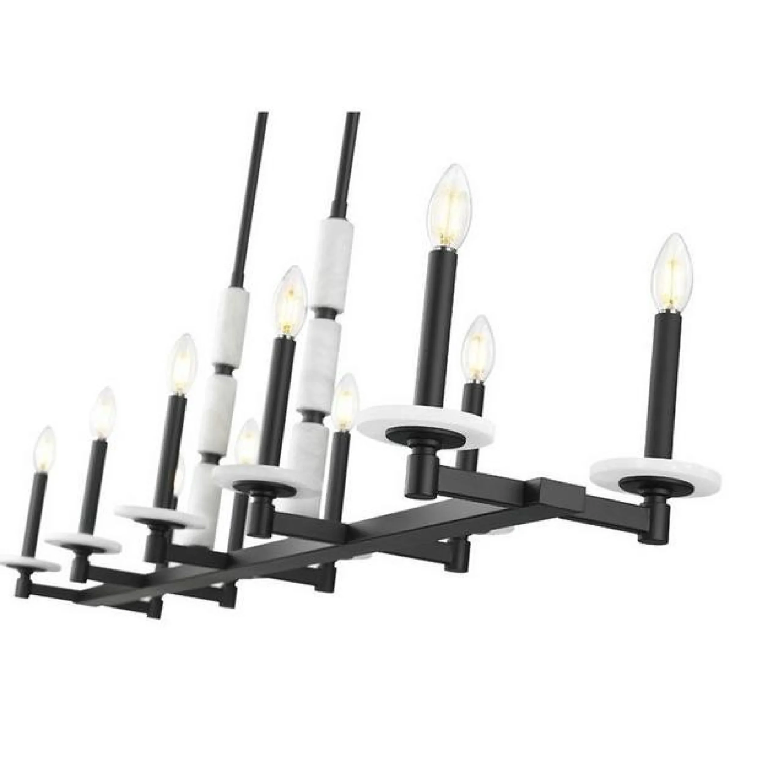 Mestra Alabaster Island Chandelier - 10 Light