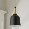 Metal and Natural Wood Mini Pendant