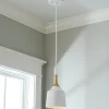 Metal and Natural Wood Mini Pendant