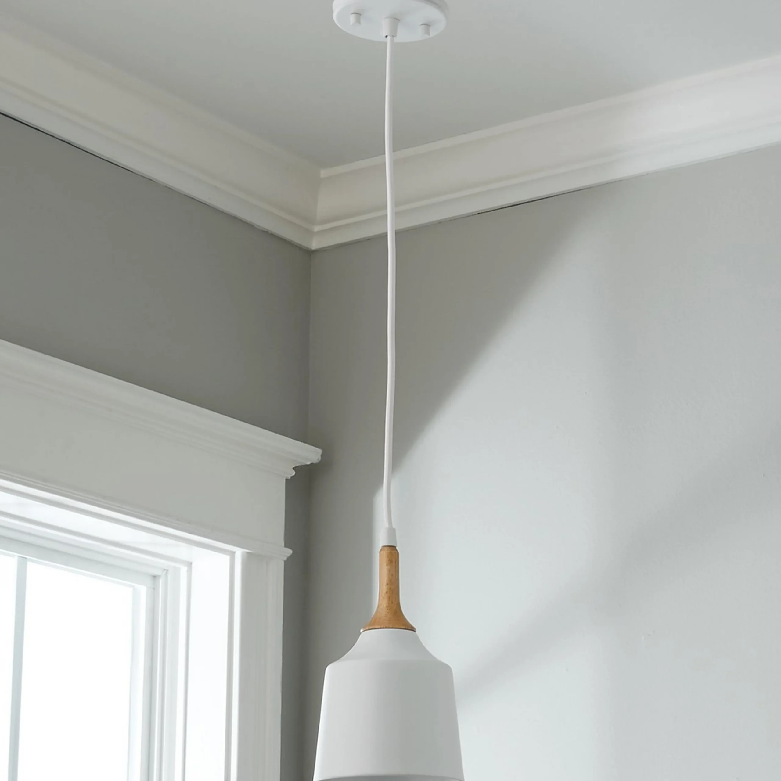 Metal and Natural Wood Mini Pendant