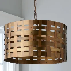 Metal Basketweave Pendant