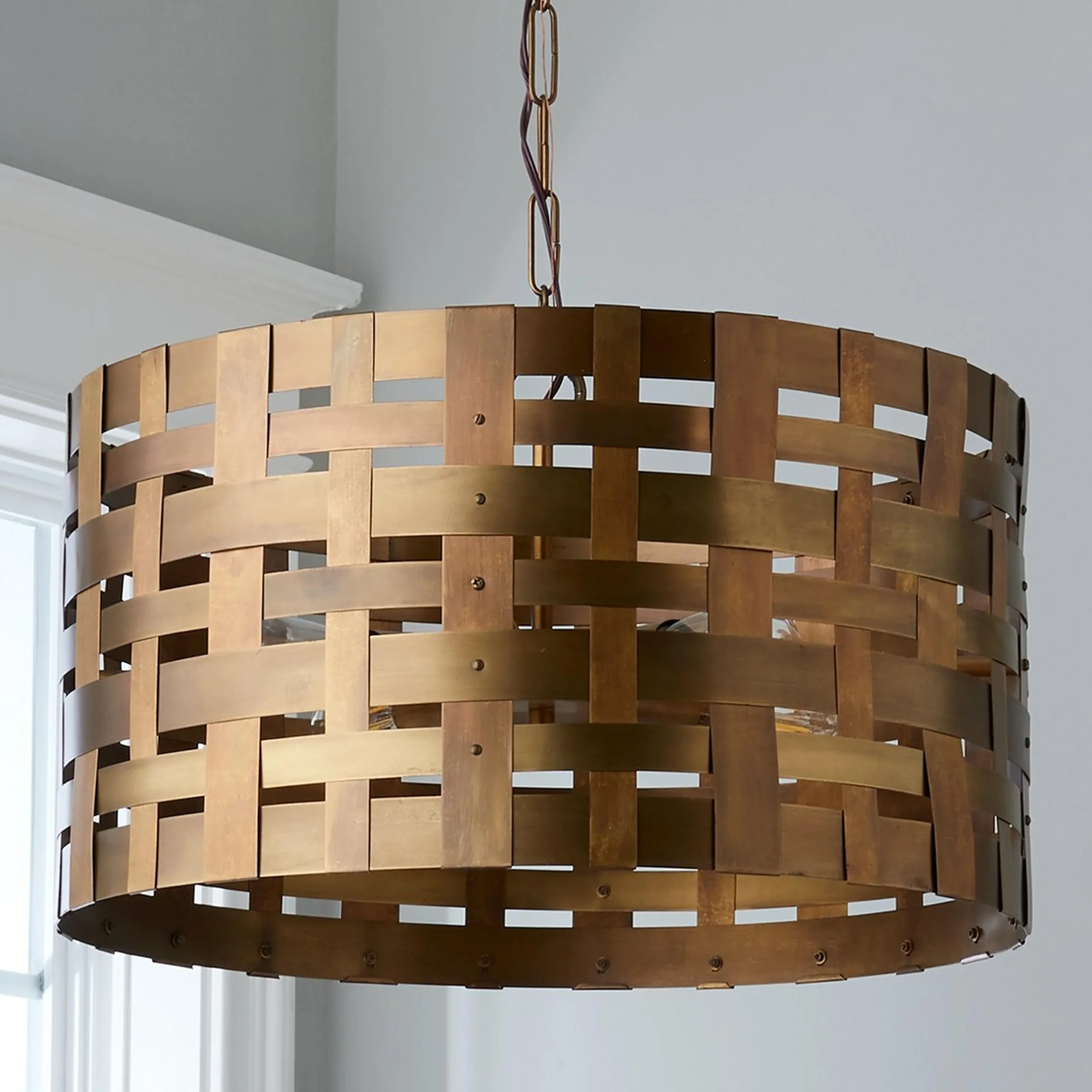 Metal Basketweave Pendant