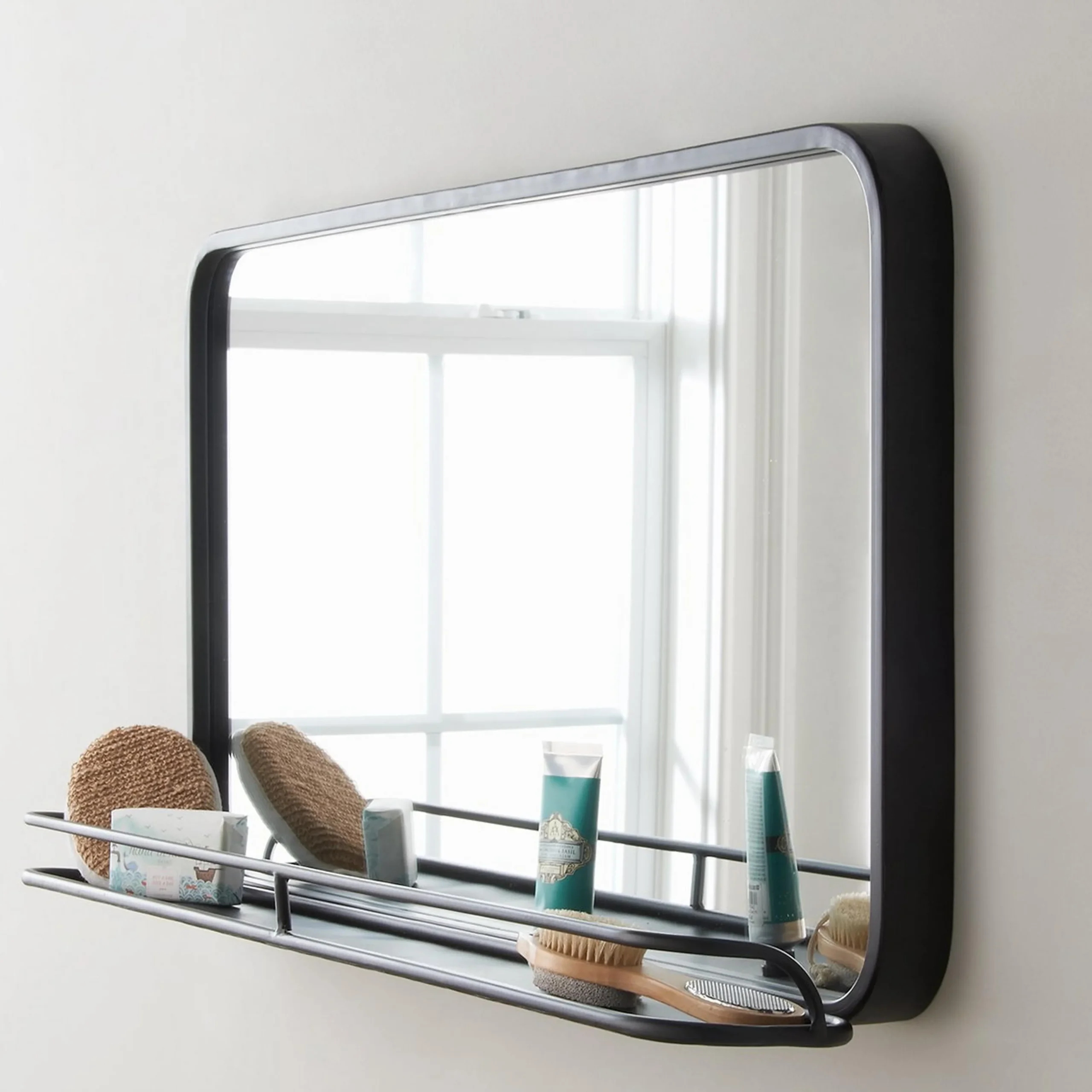 Metal Mirror with Shelf - Large