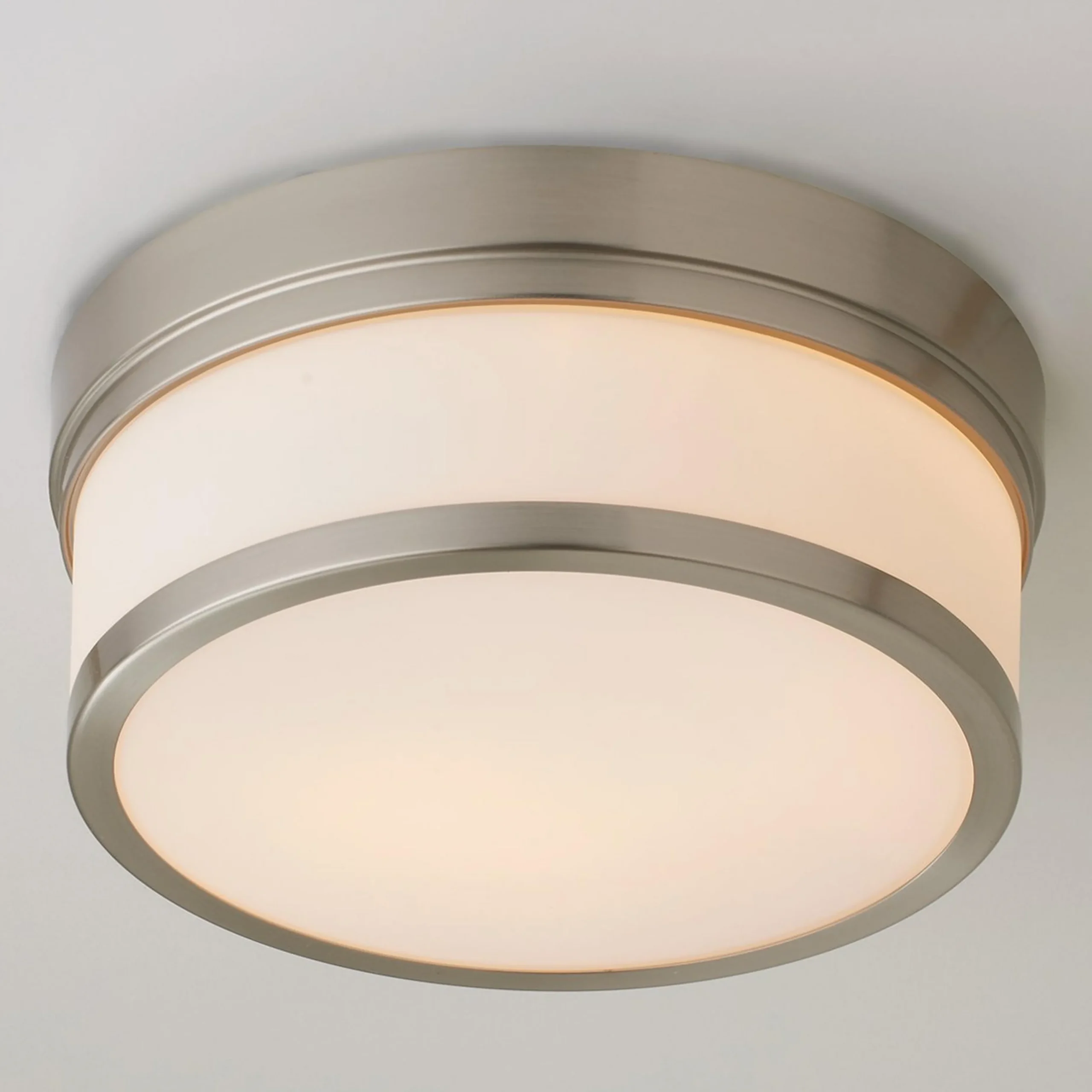 Metallic Banded Drum Ceiling Light - 2 Light