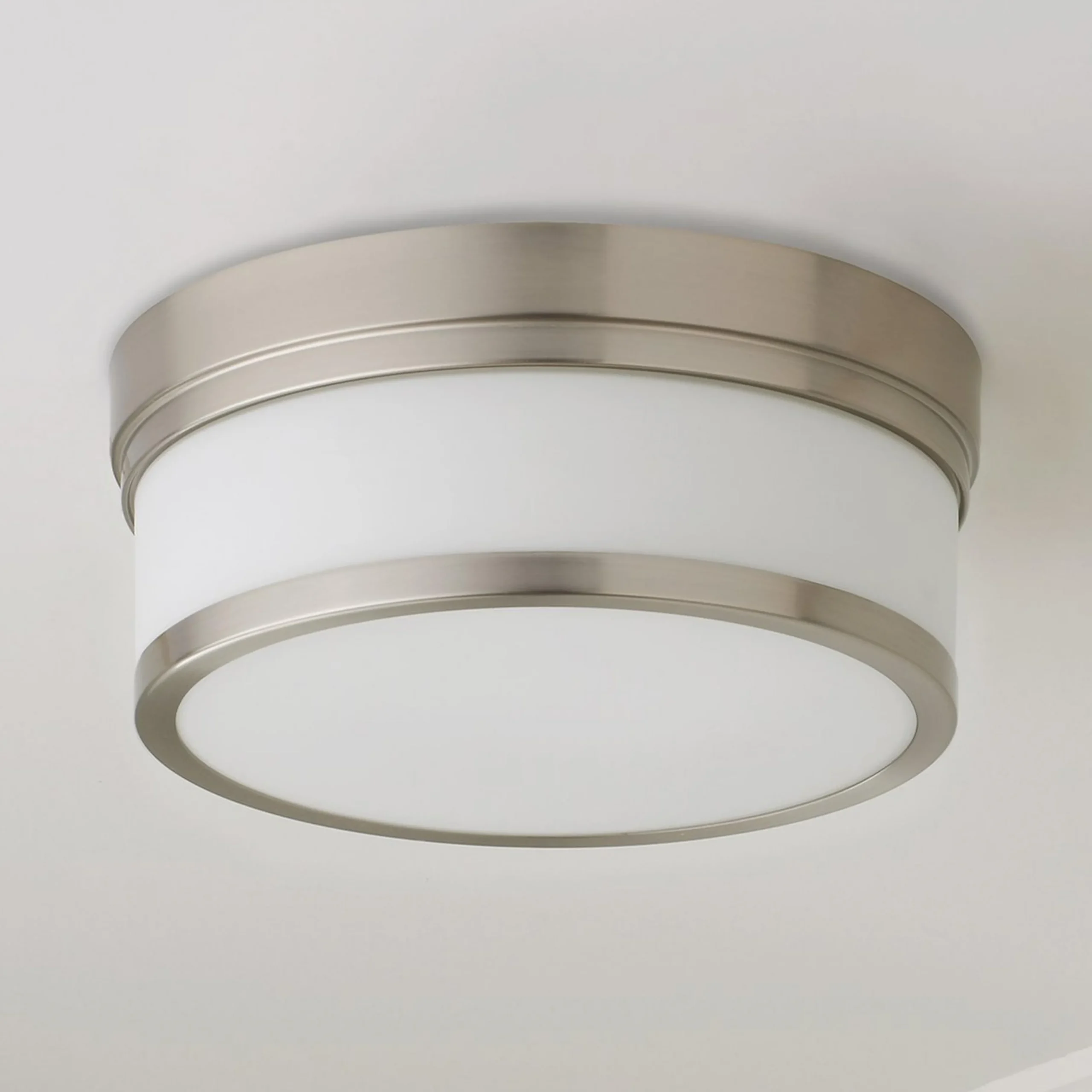 Metallic Banded Drum Ceiling Light - 2 Light