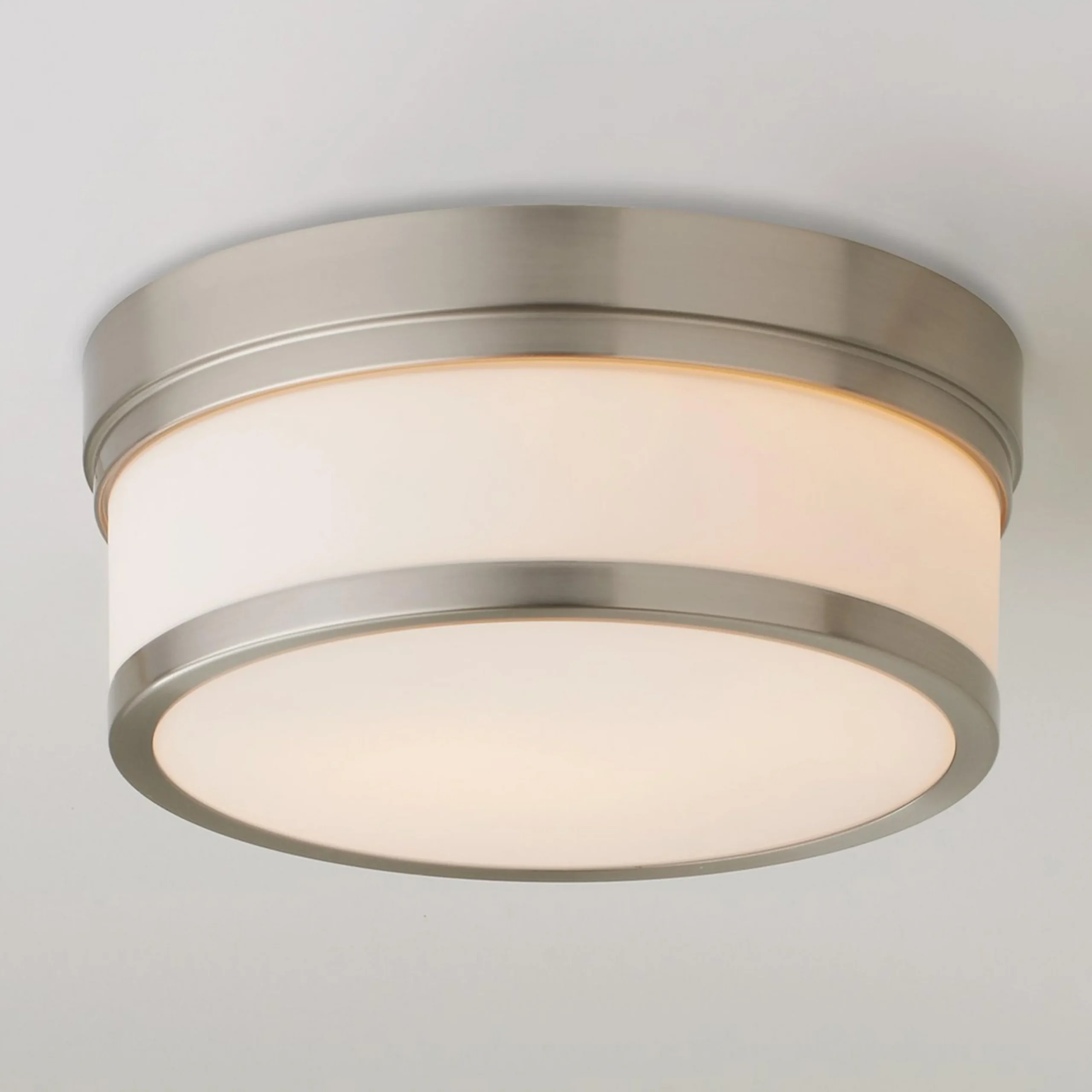Metallic Banded Drum Ceiling Light - 2 Light