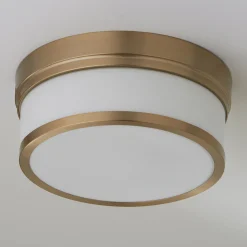 Metallic Banded Drum Ceiling Light - 2 Light