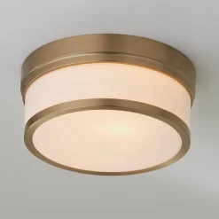 Metallic Banded Drum Ceiling Light - 2 Light