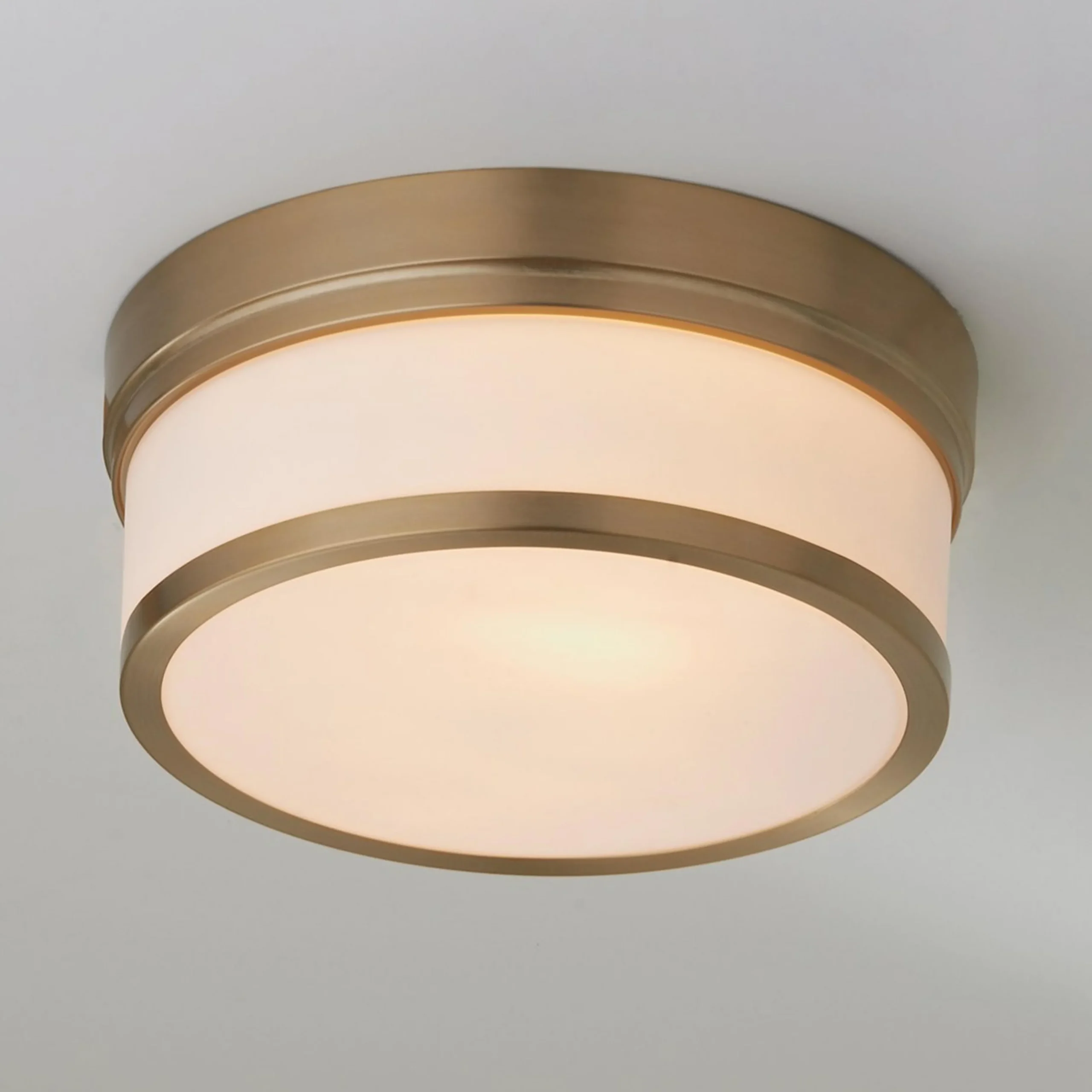 Metallic Banded Drum Ceiling Light - 2 Light