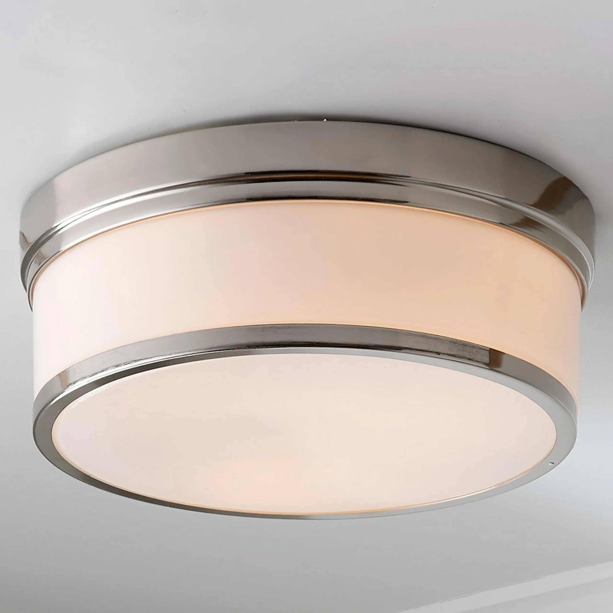 Metallic Banded Drum Ceiling Light - 3 Light