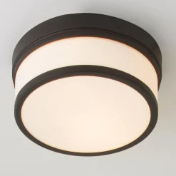 Metallic Banded Drum Ceiling Light - 2 Light