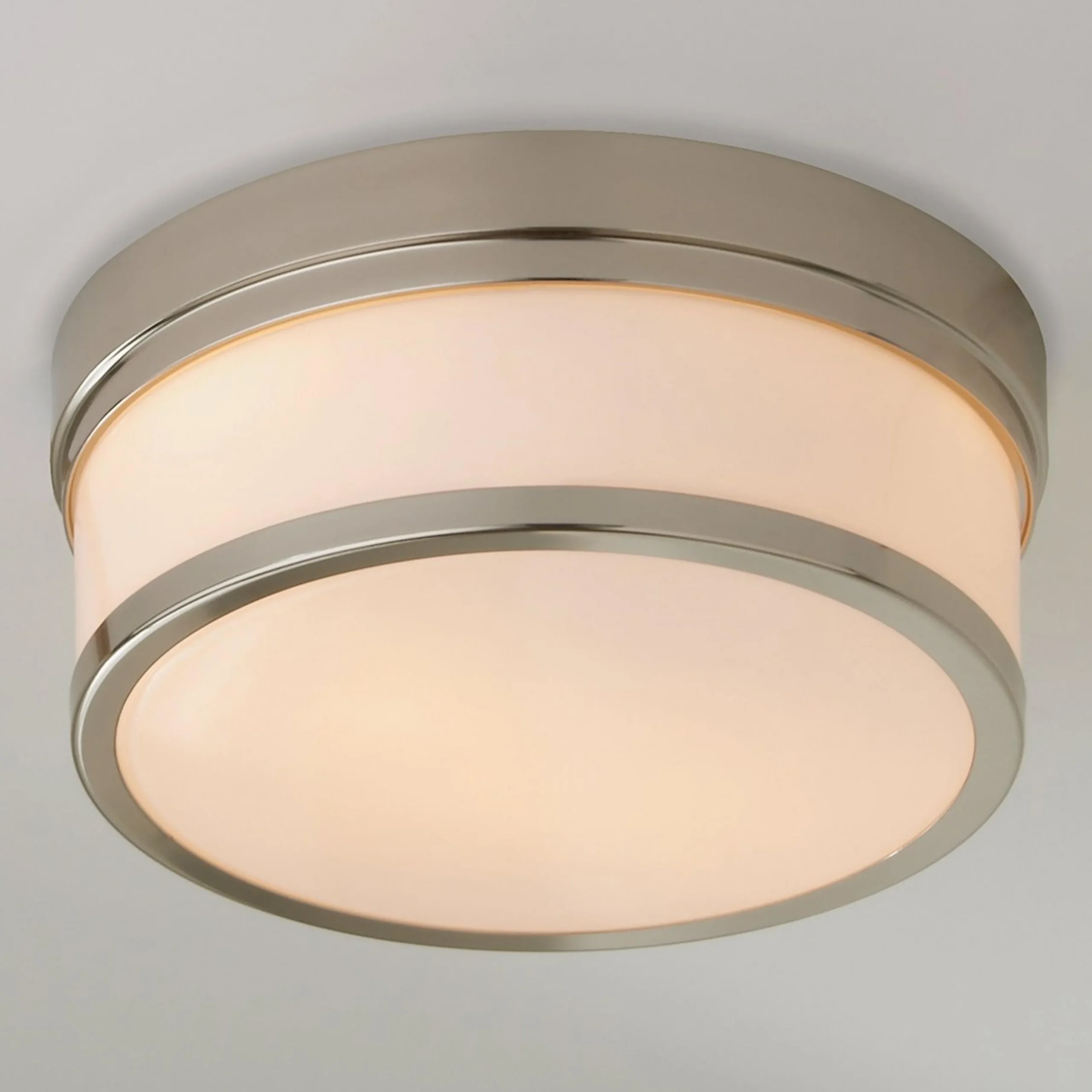 Metallic Banded Drum Ceiling Light - 2 Light