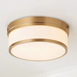 Metallic Banded Drum Ceiling Light - 3 Light