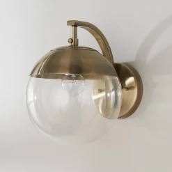 Mid-Century Clear Globe Sconce