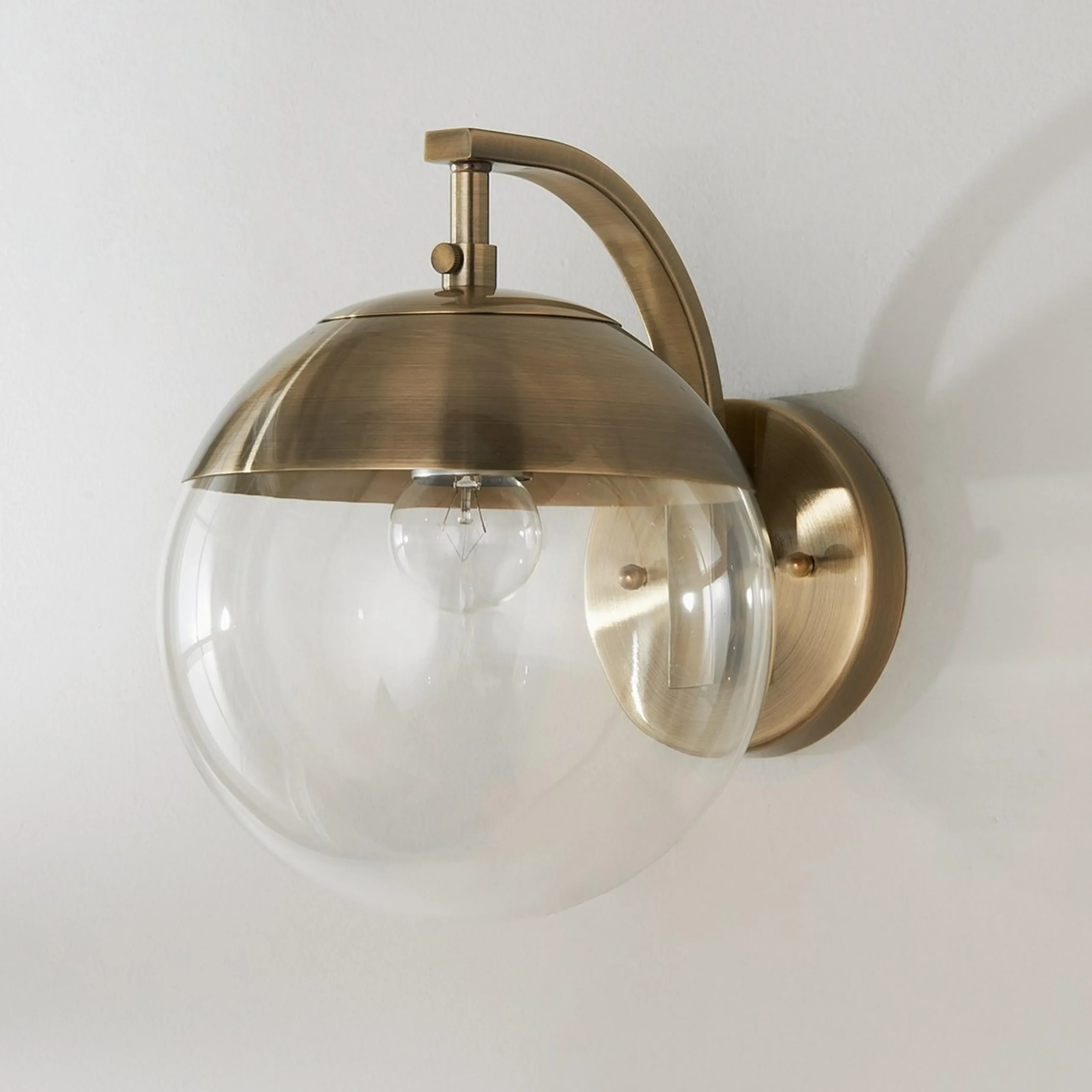 Mid-Century Clear Globe Sconce