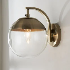 Mid-Century Clear Globe Sconce