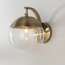 Mid-Century Clear Globe Sconce