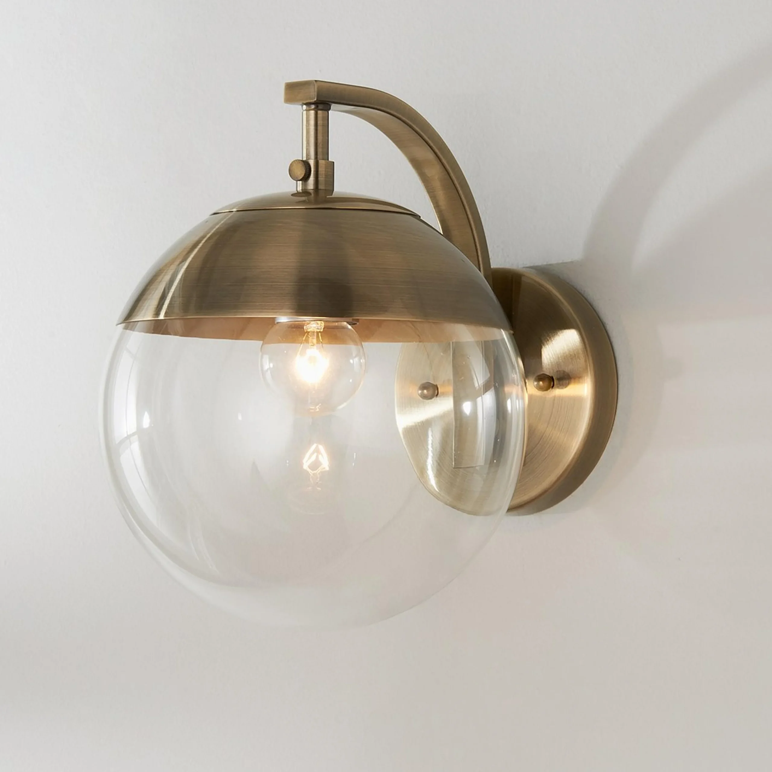 Mid-Century Clear Globe Sconce