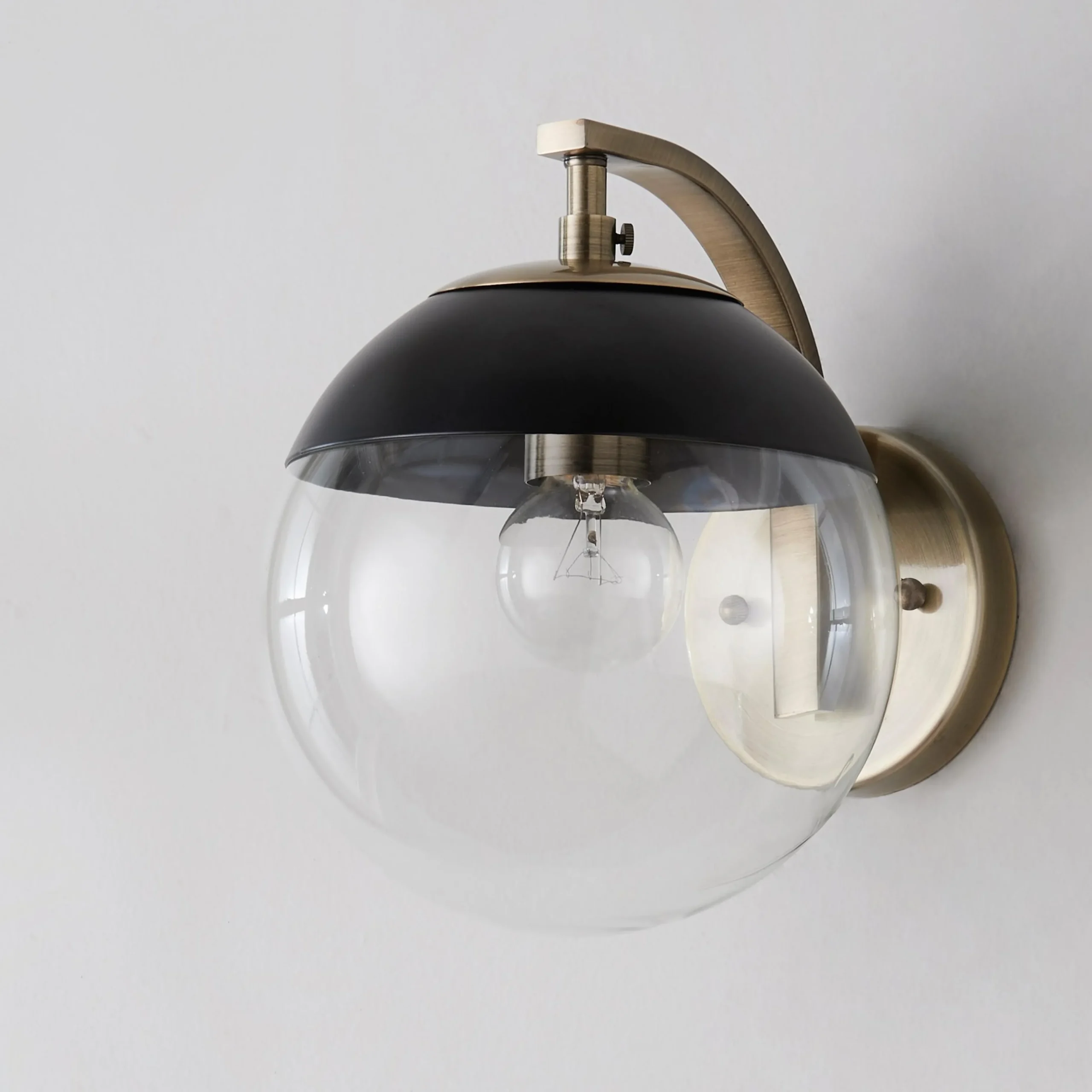 Mid-Century Clear Globe Sconce