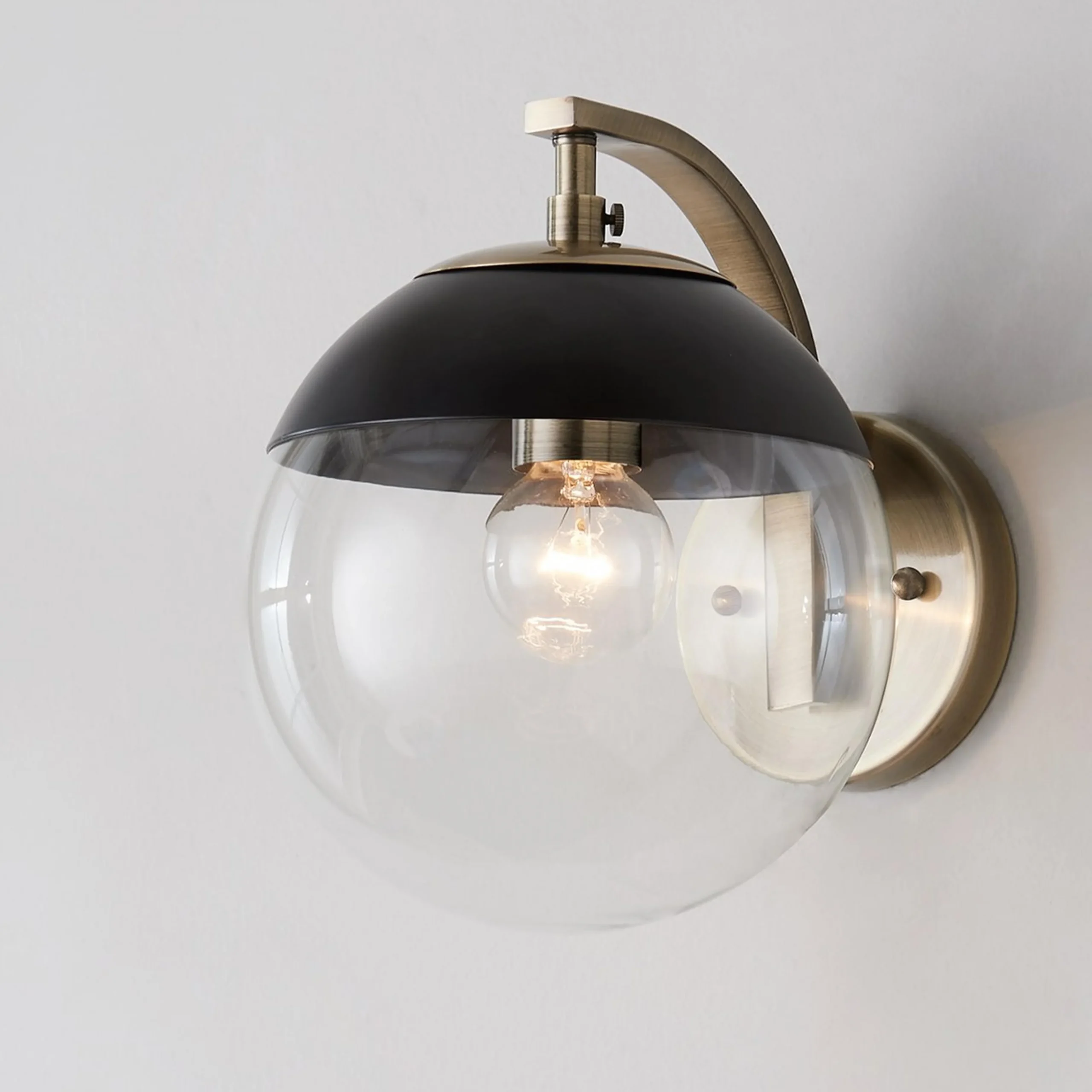 Mid-Century Clear Globe Sconce