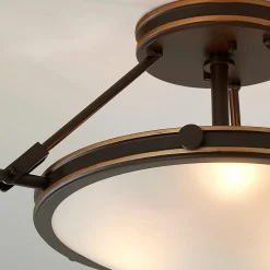 Mid-Century Retro Semi-Flush Ceiling Light - 3 Light