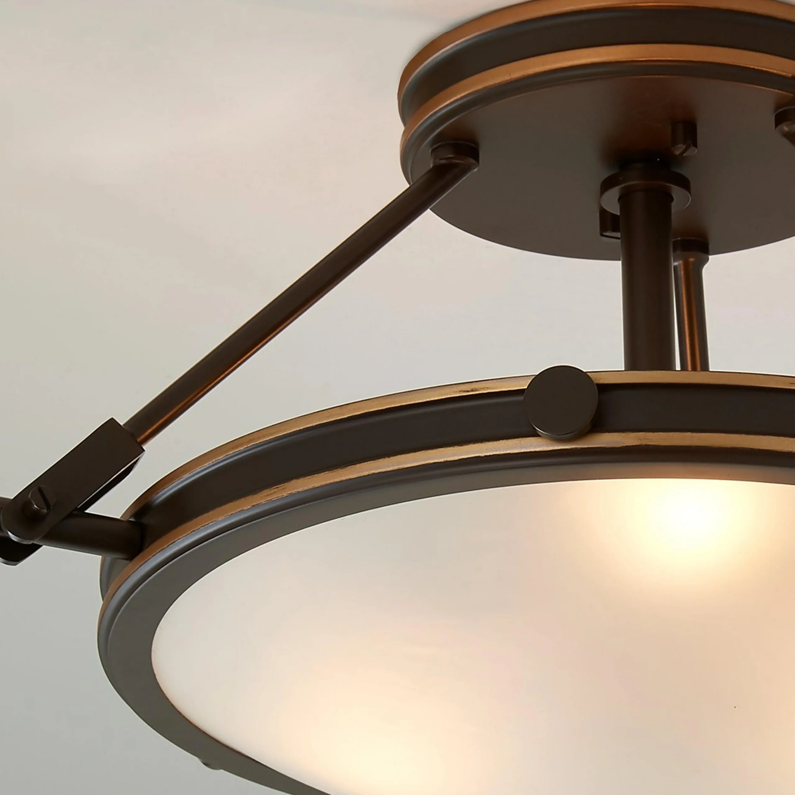 Mid-Century Retro Semi-Flush Ceiling Light - 3 Light