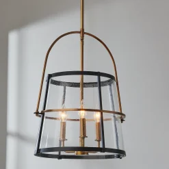 Mid-Century Seeded Glass Lantern